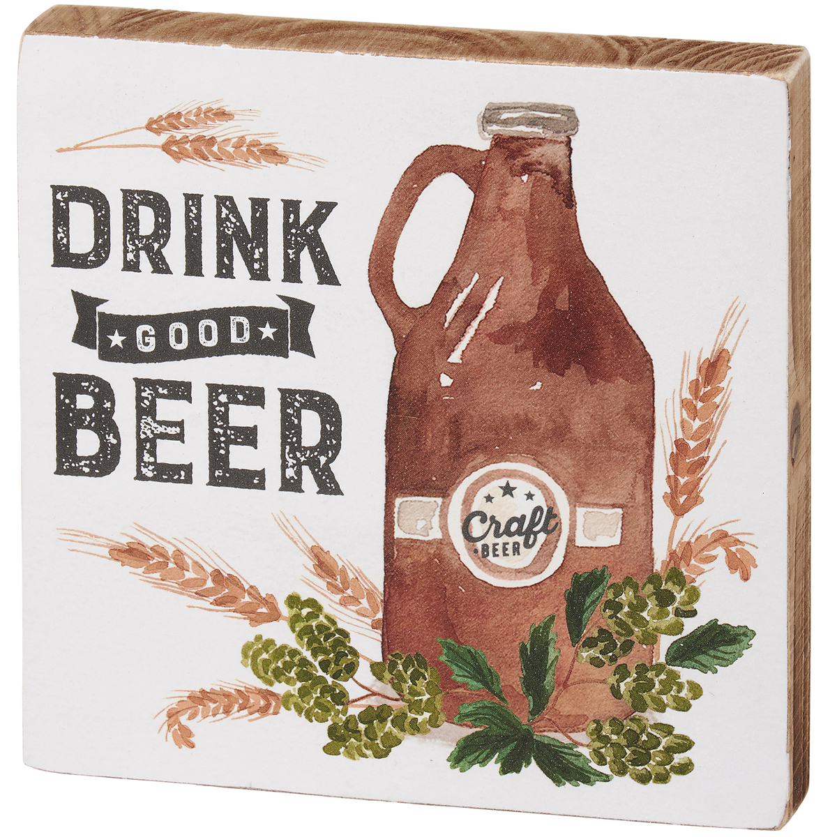 Drink Good Beer Block Sign | Primitives By Kathy