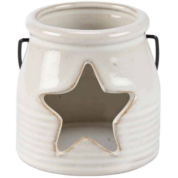 Lanterns Candle Holder Set - Stoneware, Metal
