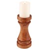 Beaded Candle Holder Set - Wood