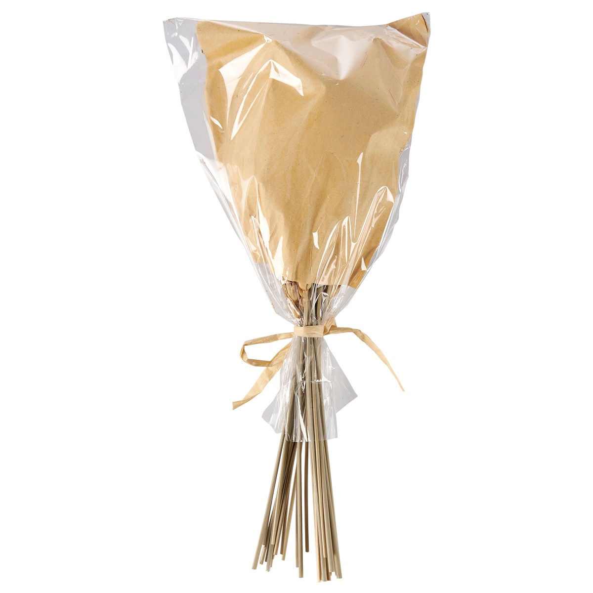 Wheat Bundle Bouquet - Natural Foliage, Paper, Plastic, Raffia