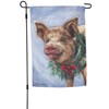 Christmas Pig Garden Flag - Polyester