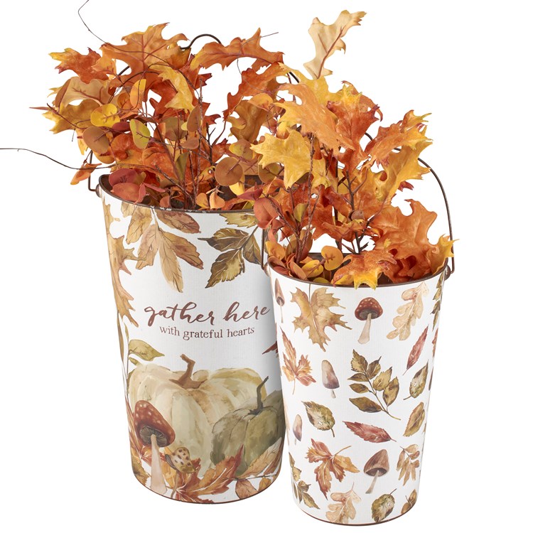 Gather Here Wall Bucket Set - Metal, Paper