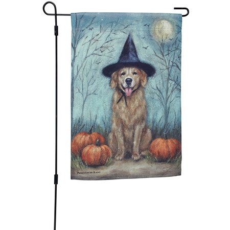 Witch Dog Garden Flag - Polyester