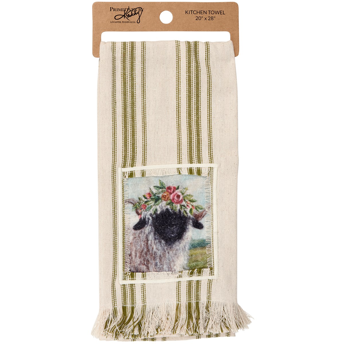 Floral Crown Sheep Kitchen Towel - Cotton