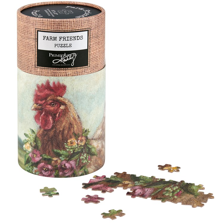 Floral Chicken Puzzle - Paper