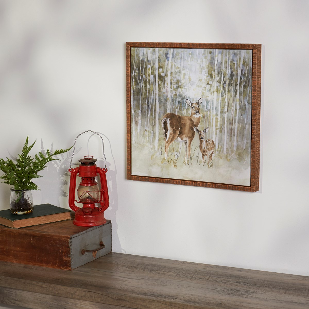 Deer Wall Decor - Wood, Canvas