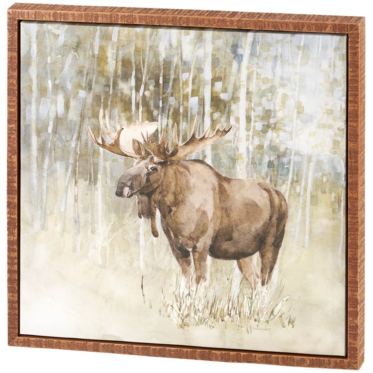 Moose Wall Decor - Wood, Canvas