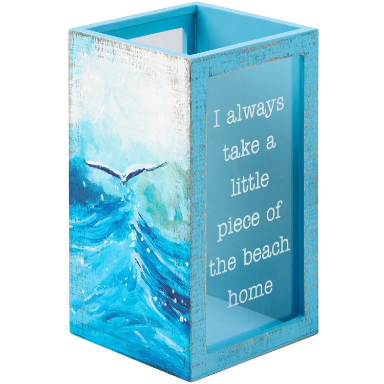 Beach Shell Holder - Wood, Paper, Glass