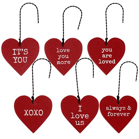 Love You More Ornament Set - Wood, Wire