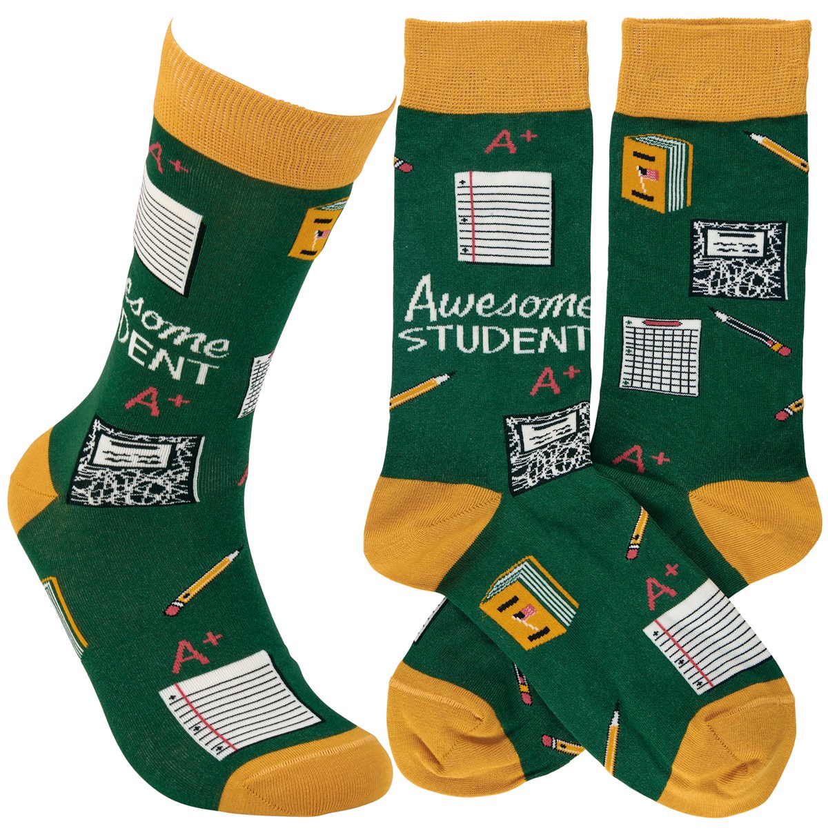 Awesome Student Socks - Cotton, Nylon, Spandex