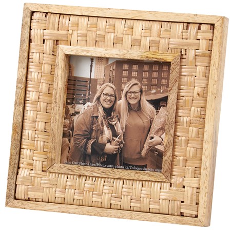 Woven Bamboo Photo Frame - Wood, Bamboo, Glass