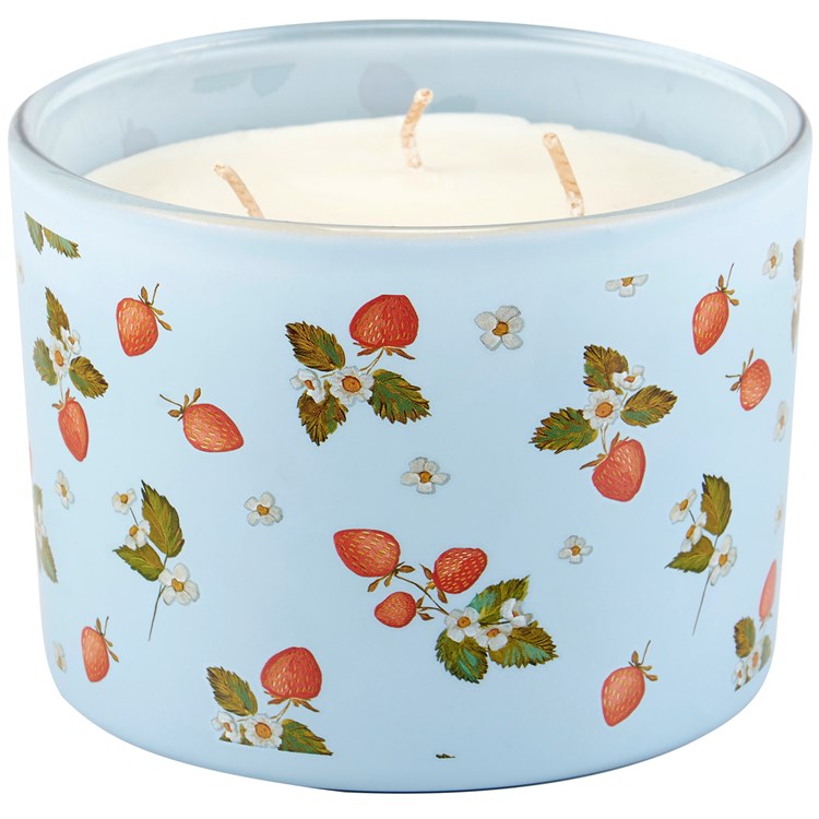 Strawberry Candle - Soy Wax, Glass, Cotton