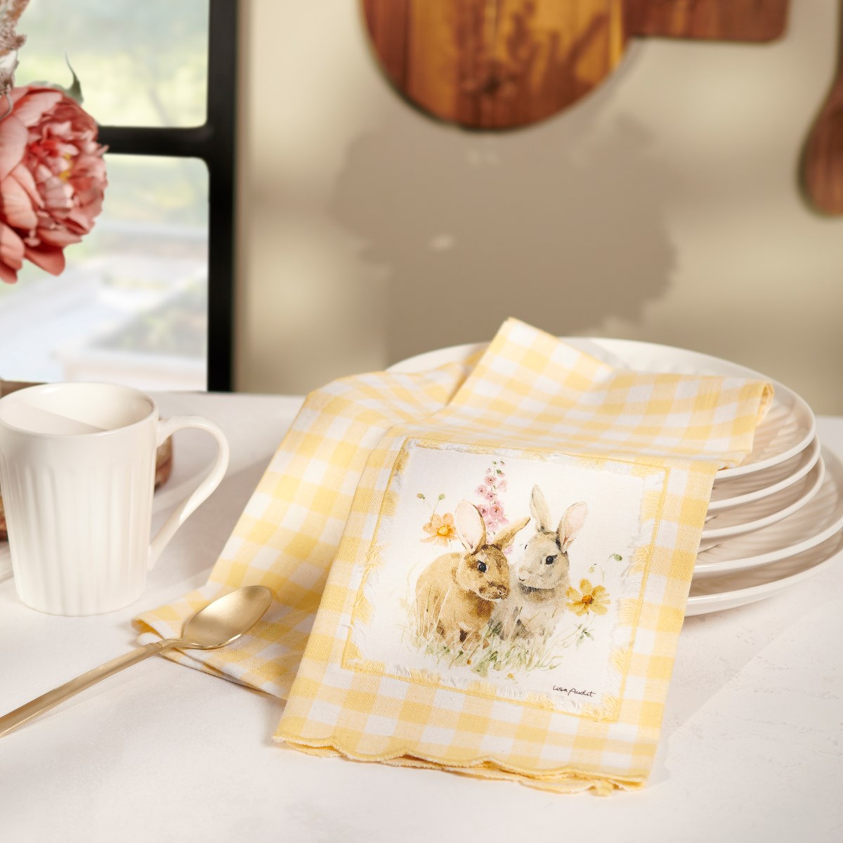 Flower Bunnies Kitchen Towel - Cotton