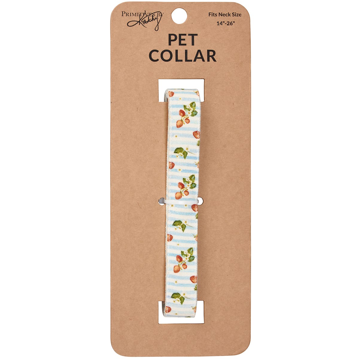 Strawberry Dog Collar - Canvas, Cotton, Plastic, Metal