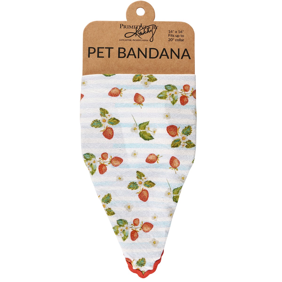 Strawberry Small Pet Bandana - Cotton