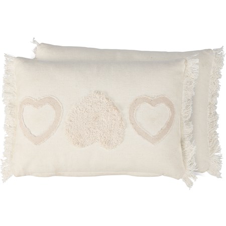 Textured Heart Pillow - Cotton, Zipper