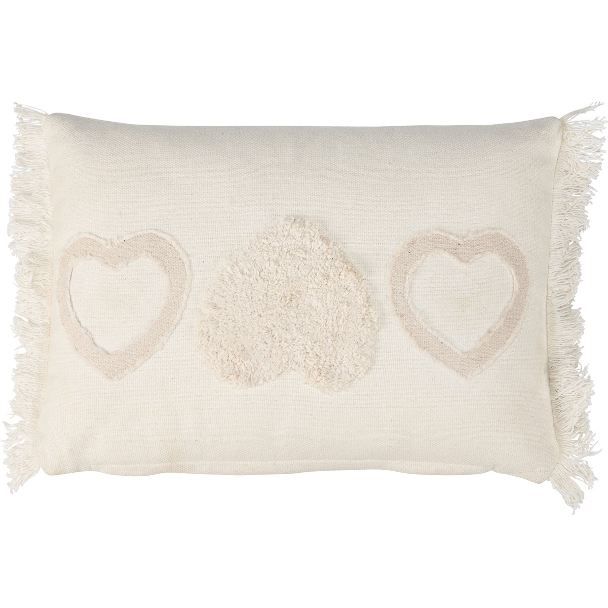 Textured Heart Pillow - Cotton, Zipper