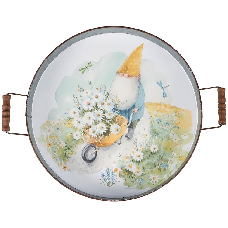 Daisy Gnome Tray - Metal, Paper, Wood