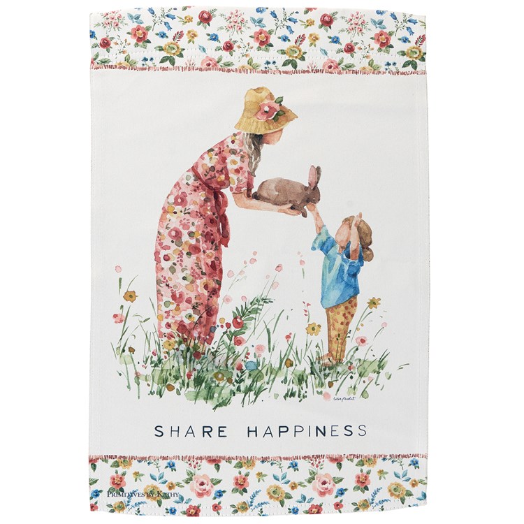 Share Happiness Garden Flag - Polyester