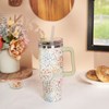 Mixed Floral Travel Mug - Stainless Steel, Plastic