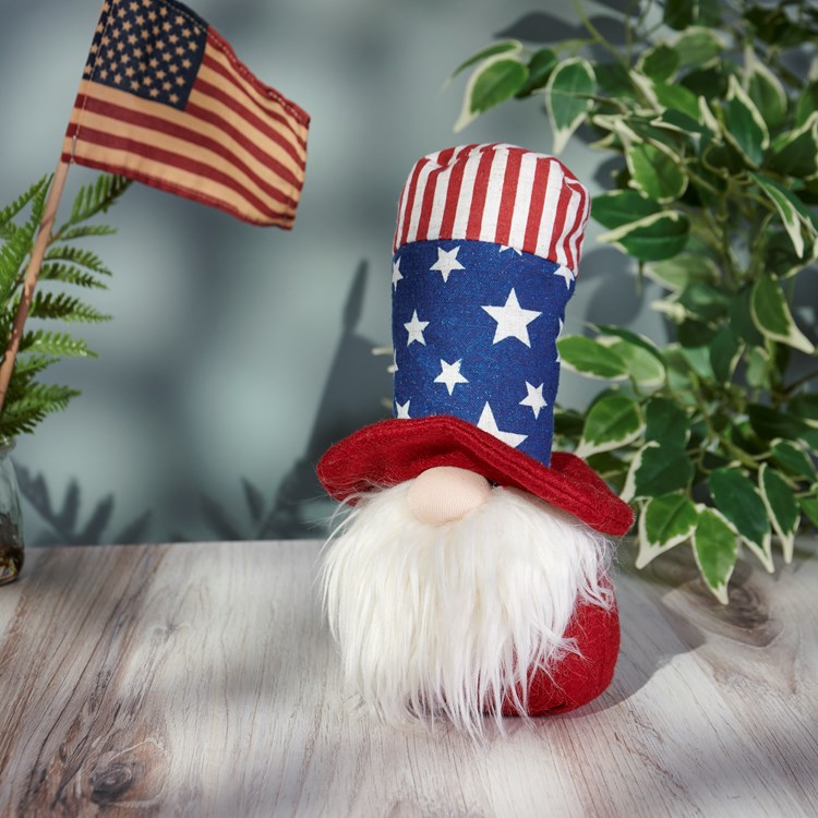 Patriotic Gnome Sitter - Polyester, Sand