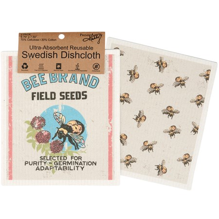 Bee Brand Swedish Dishcloth Set - Cellulose, Cotton