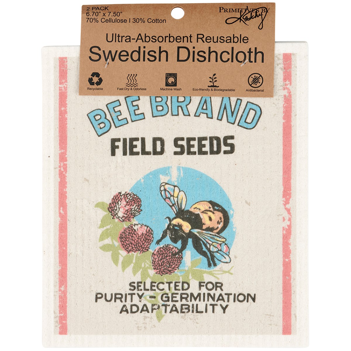 Bee Brand Swedish Dishcloth Set - Cellulose, Cotton