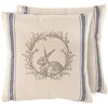 Wreath Rabbit Pillow - Cotton, Zipper
