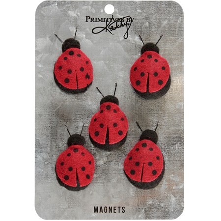 Ladybug Magnet Set - Felt, Metal, Magnet