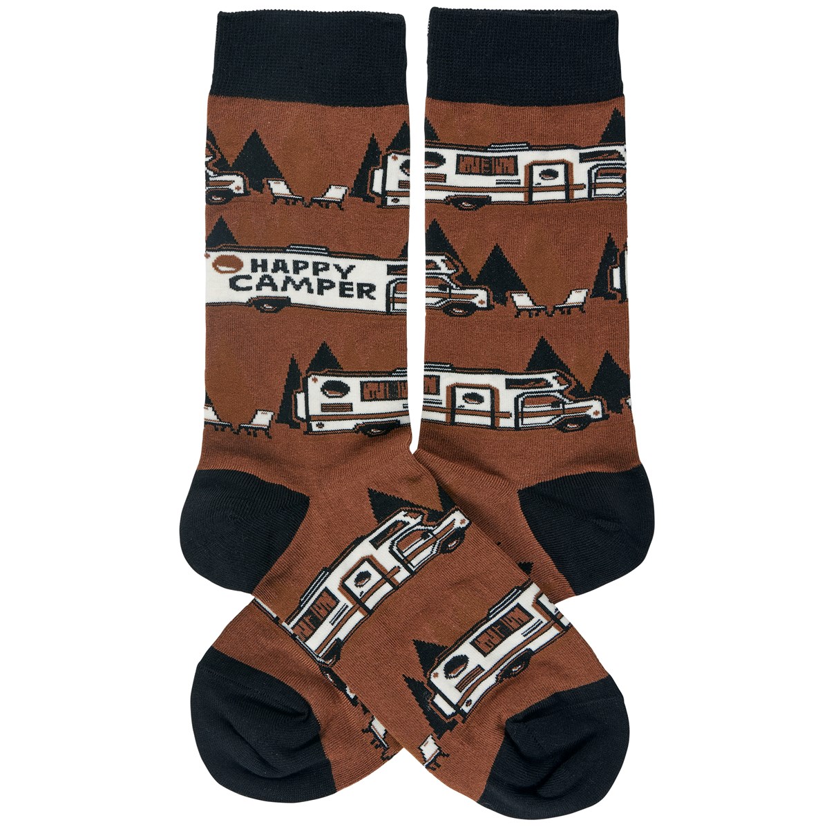 Happy Camper Socks - Cotton, Nylon, Spandex