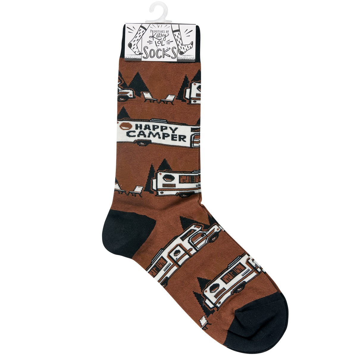 Happy Camper Socks - Cotton, Nylon, Spandex