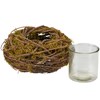 Moss Ball Candle Holder - Wood, Preserved Moss, Glass, Wire