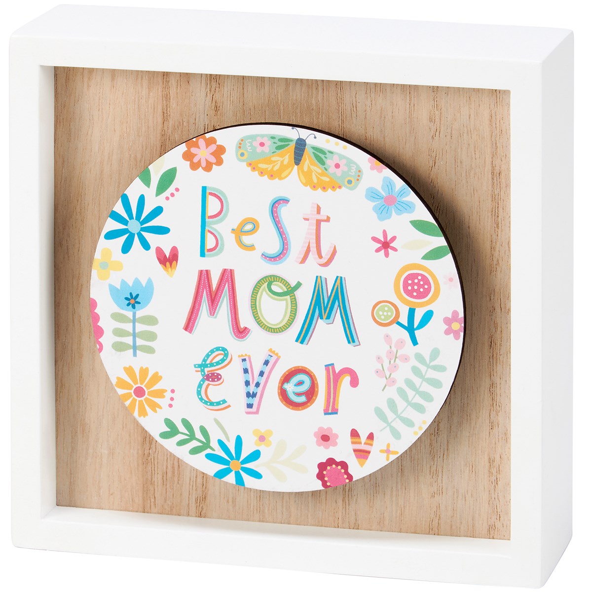 Best Mom Ever Inset Box Sign - Wood, Paper