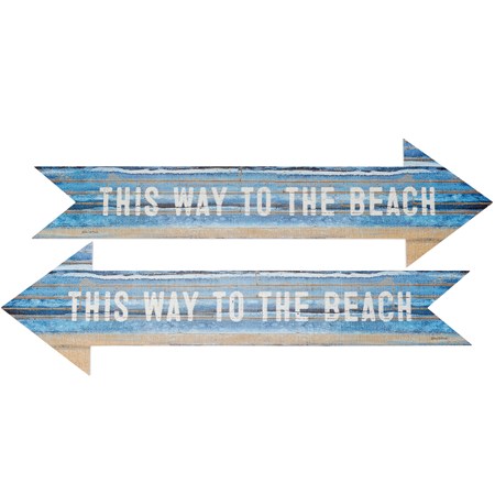 This Way To The Beach Wall Decor Set - Wood