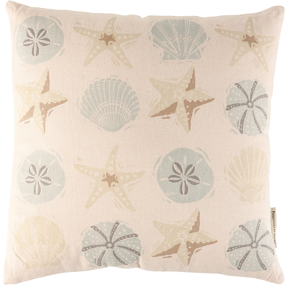 Seashells Pillow - Cotton, Linen, Zipper