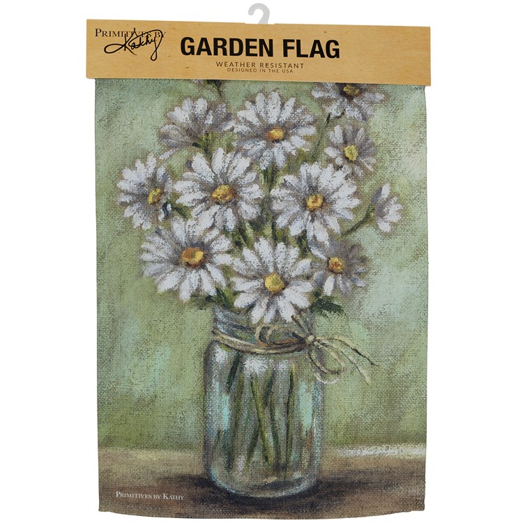 Jar Of Daisies Garden Flag - Polyester