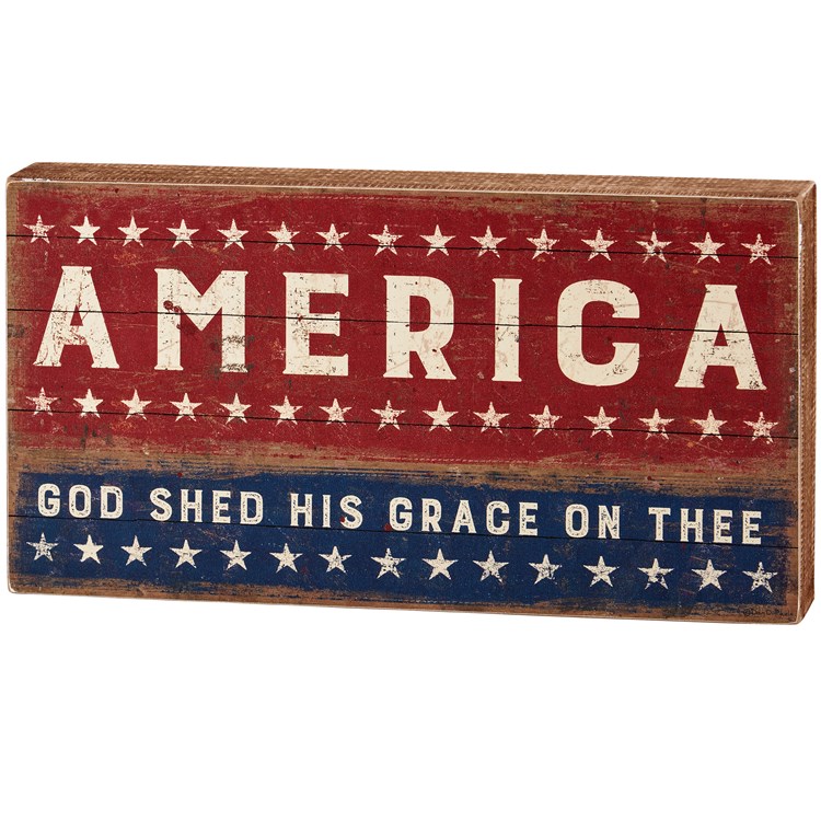 God Shed His Grace Box Sign - Wood, Paper
