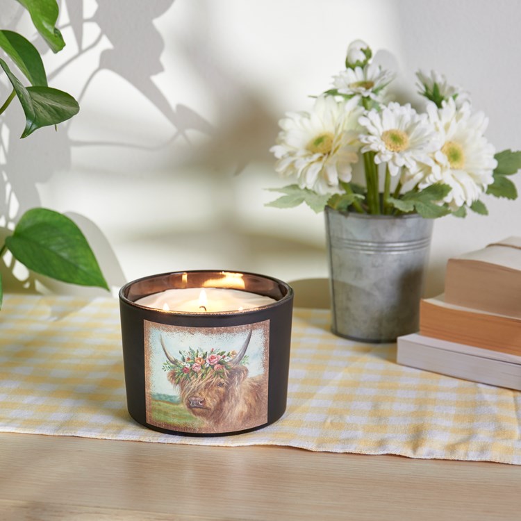 Floral Highland Candle - Soy Wax, Glass, Cotton