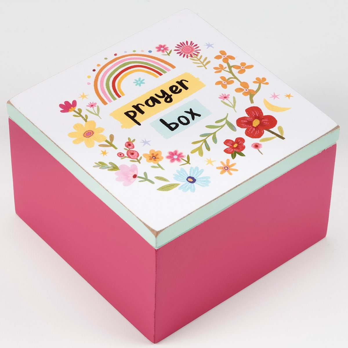 Floral Prayer Box Hinged Box - Wood, Metal, Paper   