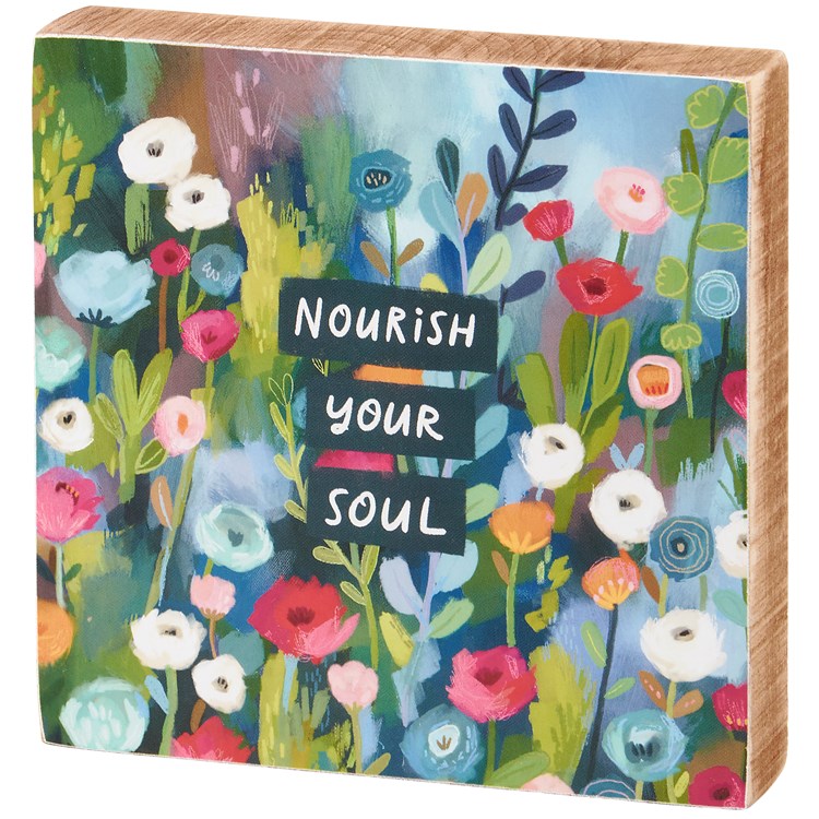 Nourish Your Soul Block Sign - Wood, Paper