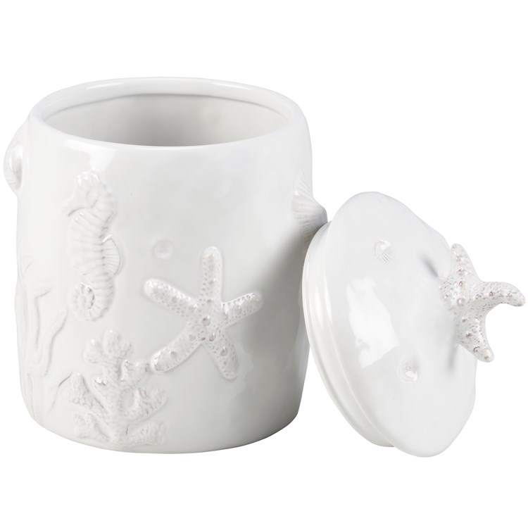 Embossed Beach Canister - Dolomite