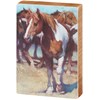 Painted Horse Block Sign - Wood, Paper