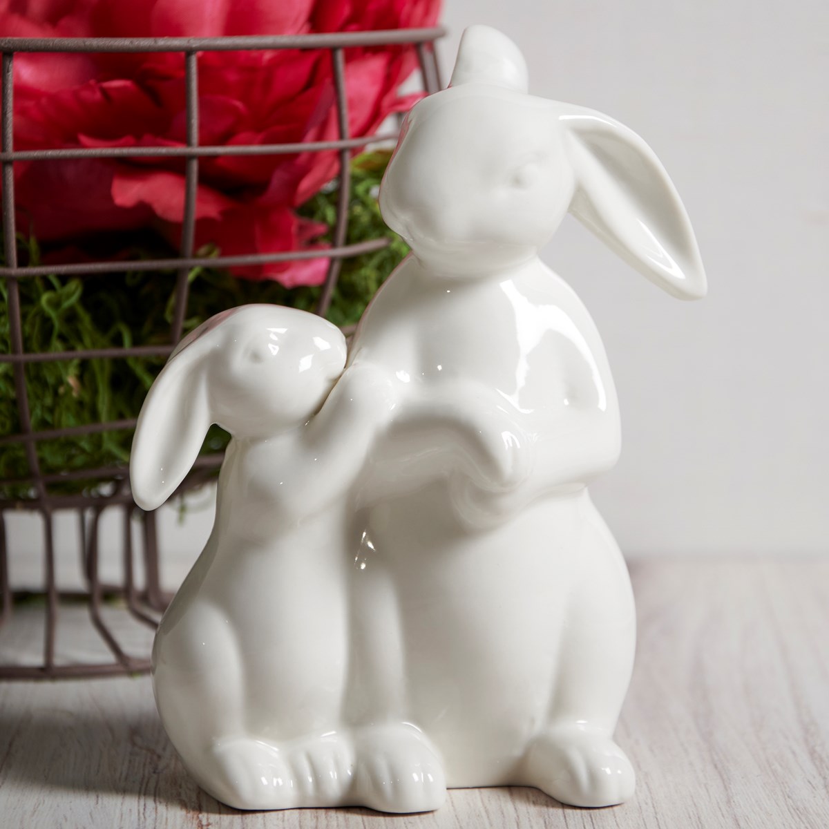 Bunny Duo Figurine - Stoneware