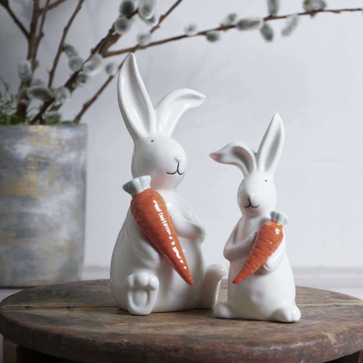Botasky Rabbit Figure Bunny Figurine Set | Primitives By Kathy