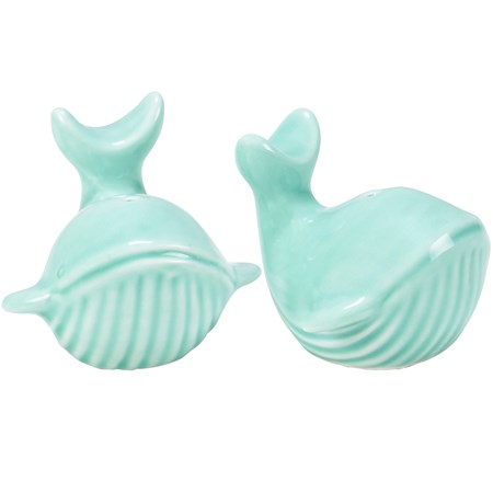 Whales Salt And Pepper Shakers - Ceramic, Plastic