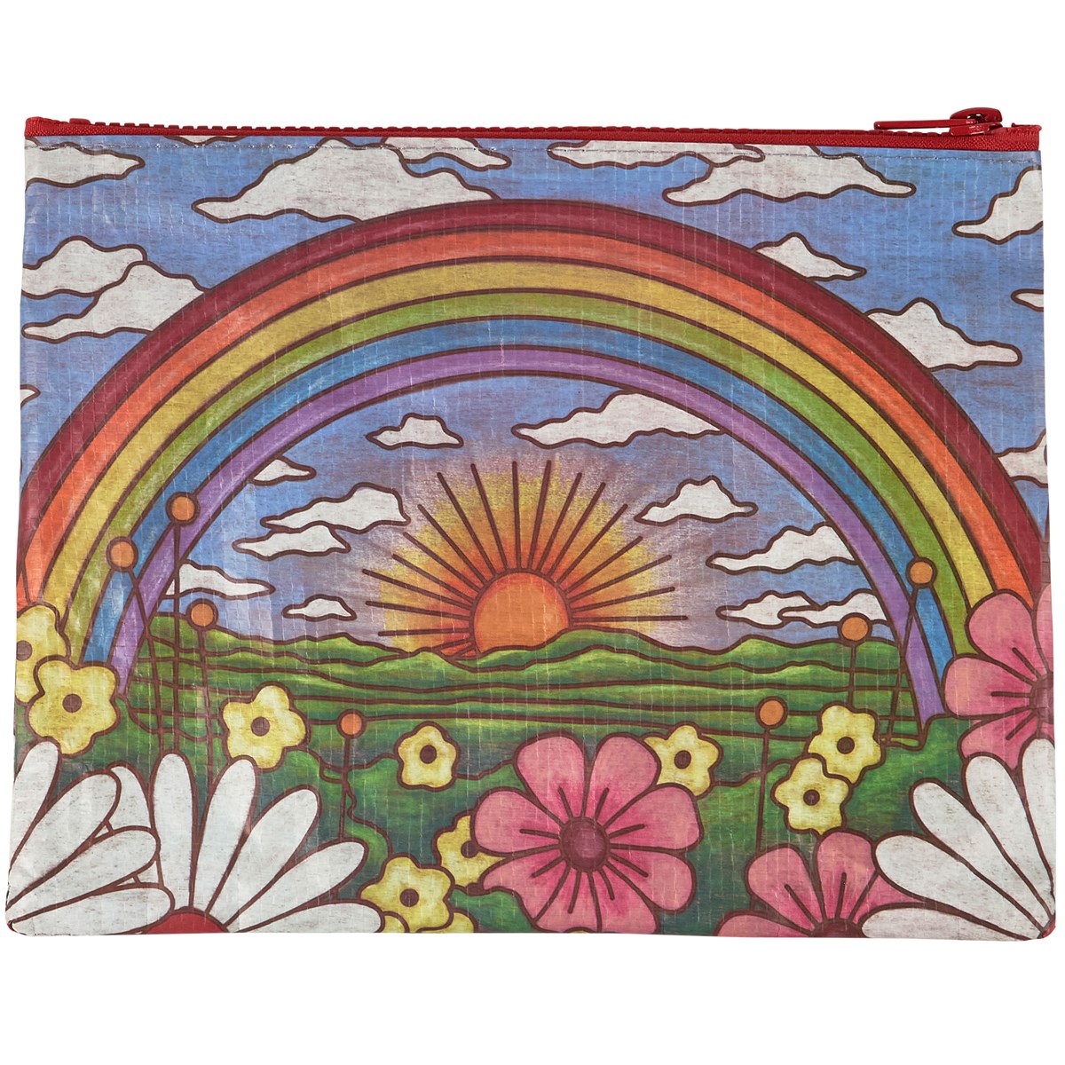 Rainbow Zipper Pouch - Post-Consumer Material, Plastic, Metal