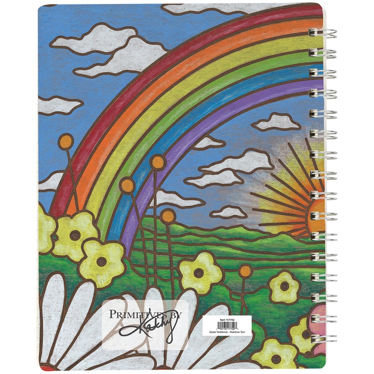 Rainbow Sun Spiral Notebook - Paper, Metal