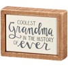 Coolest Grandma Box Sign Mini - Wood