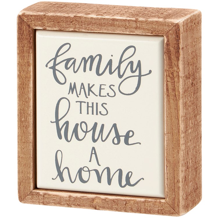Family Home Box Sign Mini - Wood