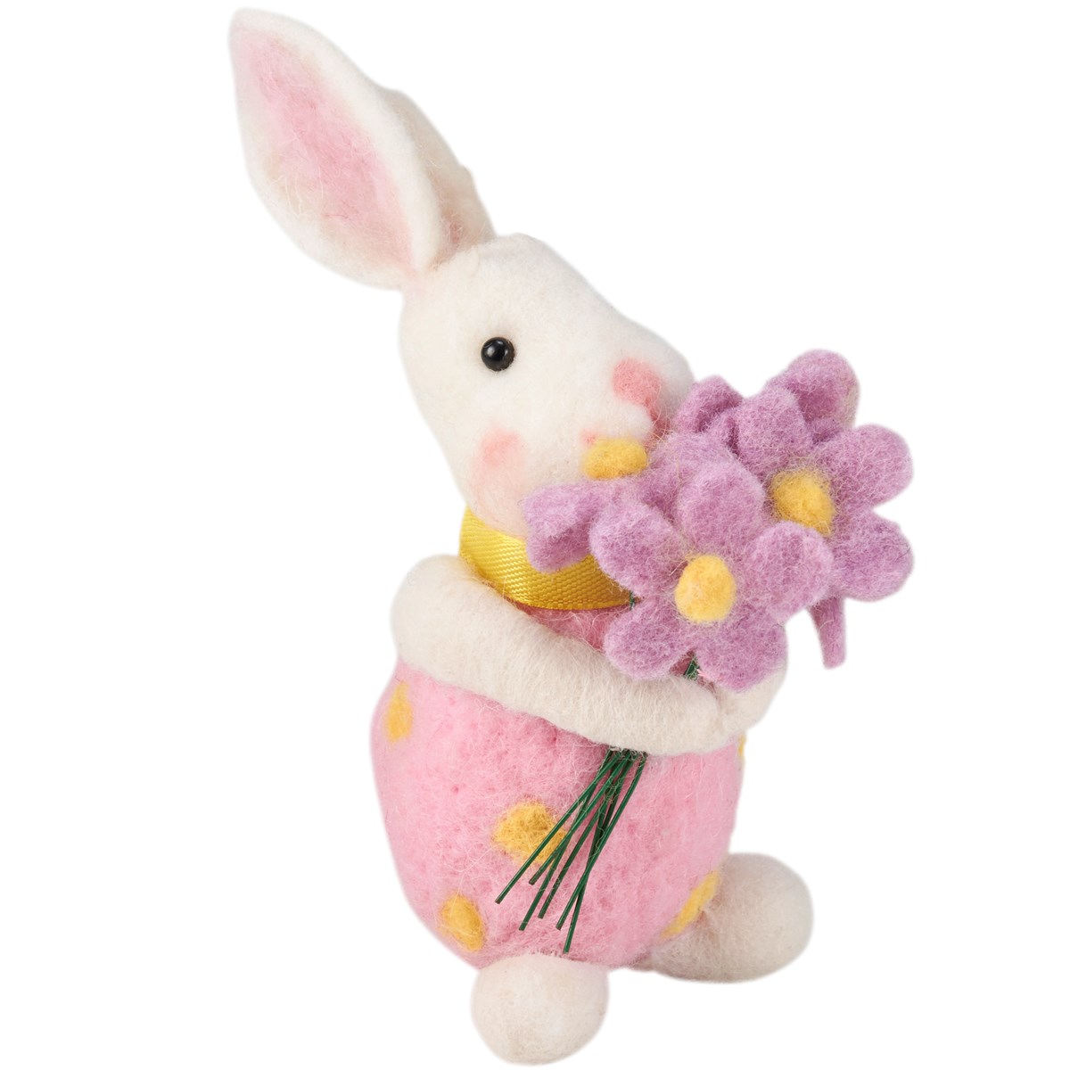 Bunny With Bouquet Critter - Felt, Polyester, Plastic